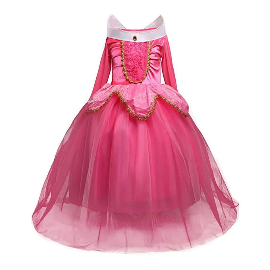 Children Princess Fancy Costume Elsa Party Carnival White Dress Up for Girl Christmas Birthday Cosplay Belle Snowflake Vestidoes
