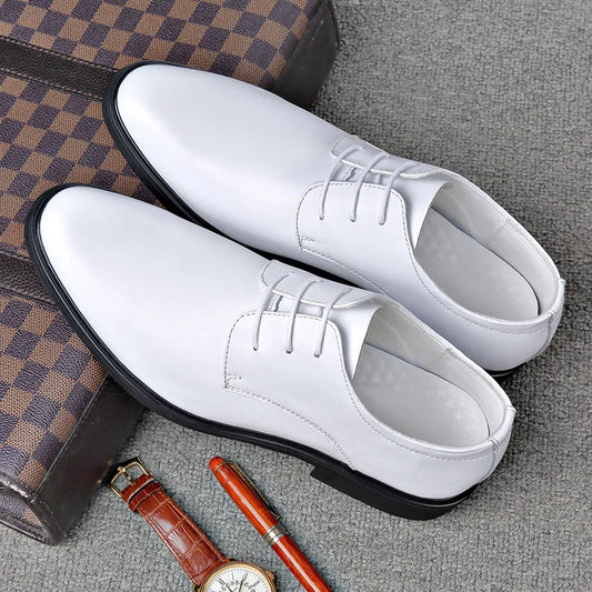 Genuine Leather Lace Up Men Business Formal Leather Shoes Men Low Cut Korean Performance Shoes Wedding Shoes Men