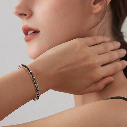 3mm 4mm Black Moissanite Tennis Bracelet Full Diamond GRA 925 Sterling Silver Plated 18k Hiphop Bracelets for Women Man