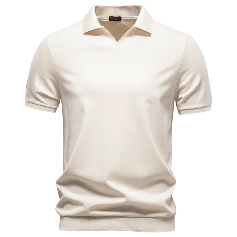 Men's Breathable Silky Polo Shirt Solid Color Soft Skin-Friendly Casual Cool Old Money Style Male Polo Shirts