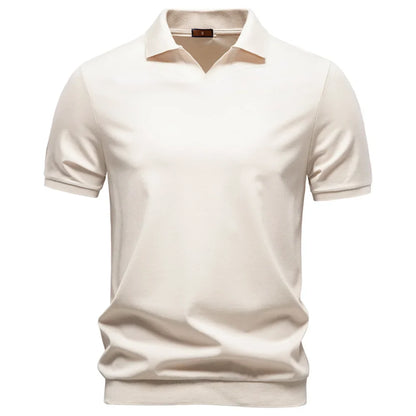 Men's Breathable Silky Polo Shirt Solid Color Soft Skin-Friendly Casual Cool Old Money Style Male Polo Shirts