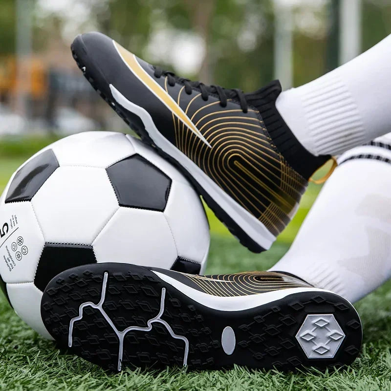 Men Soccer Shoes Ankle Outdoor Long Spikes Football Boots TF Professional Grass Cleats Unisex Football Shoes Chuteira Society