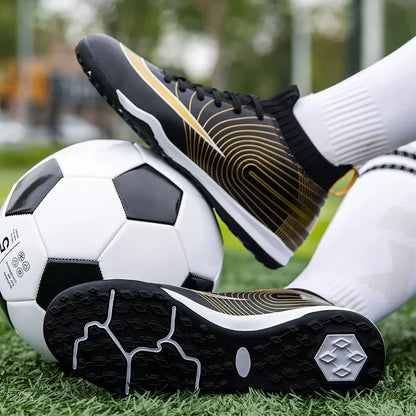 Men Soccer Shoes Ankle Outdoor Long Spikes Football Boots TF Professional Grass Cleats Unisex Football Shoes Chuteira Society