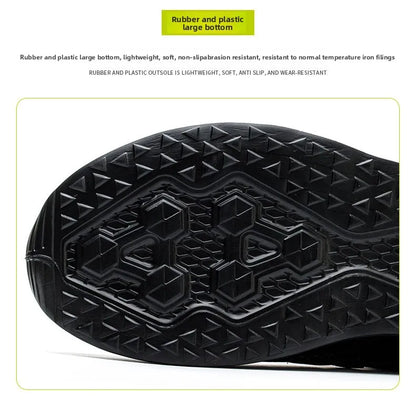 Men's Summer Mesh Labor Protection Shoes Anti-Smashing Wear-Resistant Outdoor Construction Site Protection Work Shoes Anti-Pierc