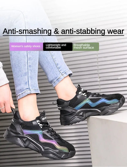 Indestructible Steel Toe Safety Shoes Lightweight Breathable Anti Smashing Puncture Proof Work Boots Protective Sneakers for Men