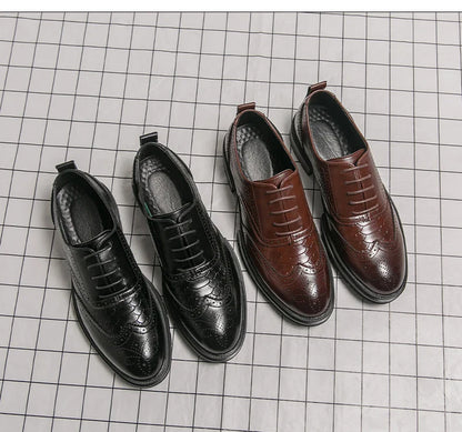 Classic Wedding Leather Shoes For Men Brogues High Quality Men's Dress Business Shoes Office Party Social Formal Shoes Male