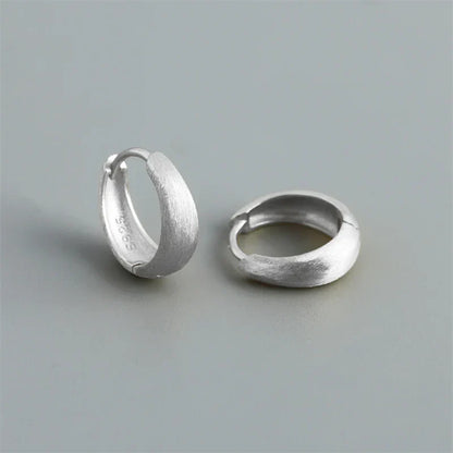 925 Sterling Silver Simple Statement Matte Large Huggies Hoop Earrings for Men Women Fine Gothic Punk Charms S925 Jewelry