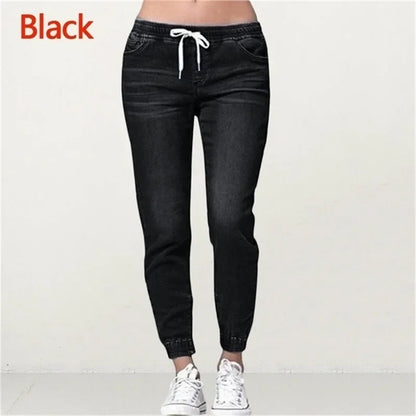 Denim Pants Casual Loose Slim Fit Stretch Long Trousers