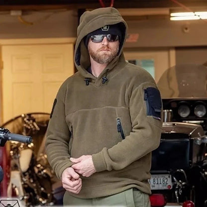 2024 Autumn Spring Fleece Hoodies Men Tactical Sweatshirts Outdoor Thermal Multi-pocket Polar Pullovers Hoodies Man Clothing