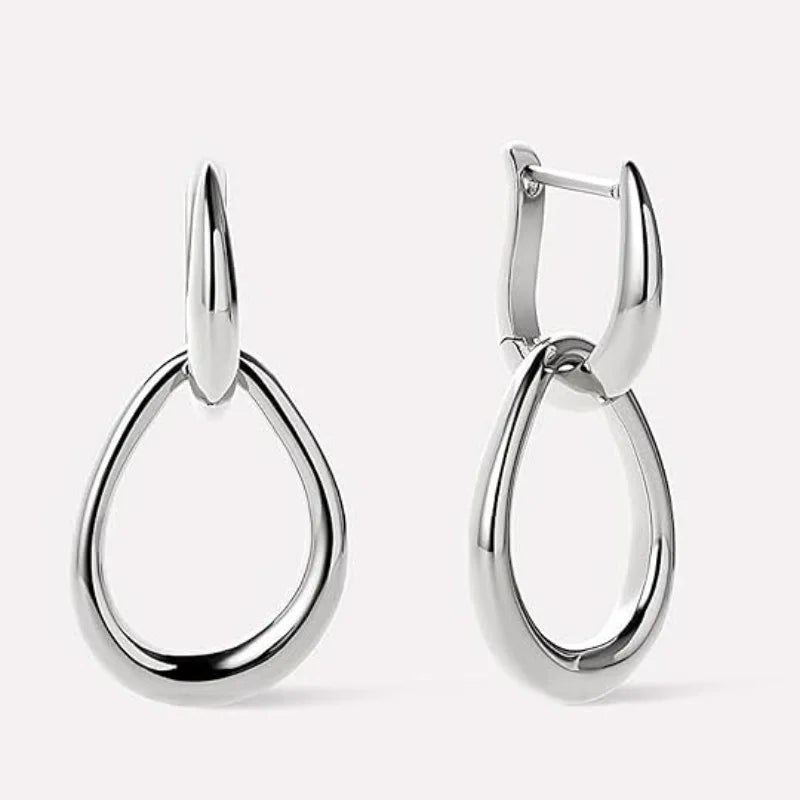 14K Gold-Plated Hypoallergenic Geometric U-Shaped Water Drop Earrings for Women Fashion Minimalist Pendant Earrings Jewelry Gift