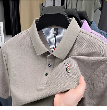 High end brand 100% cotton short sleeve polo shirt luxury pony embroidery men's summer comfort fashion designer new Paul T-shirt