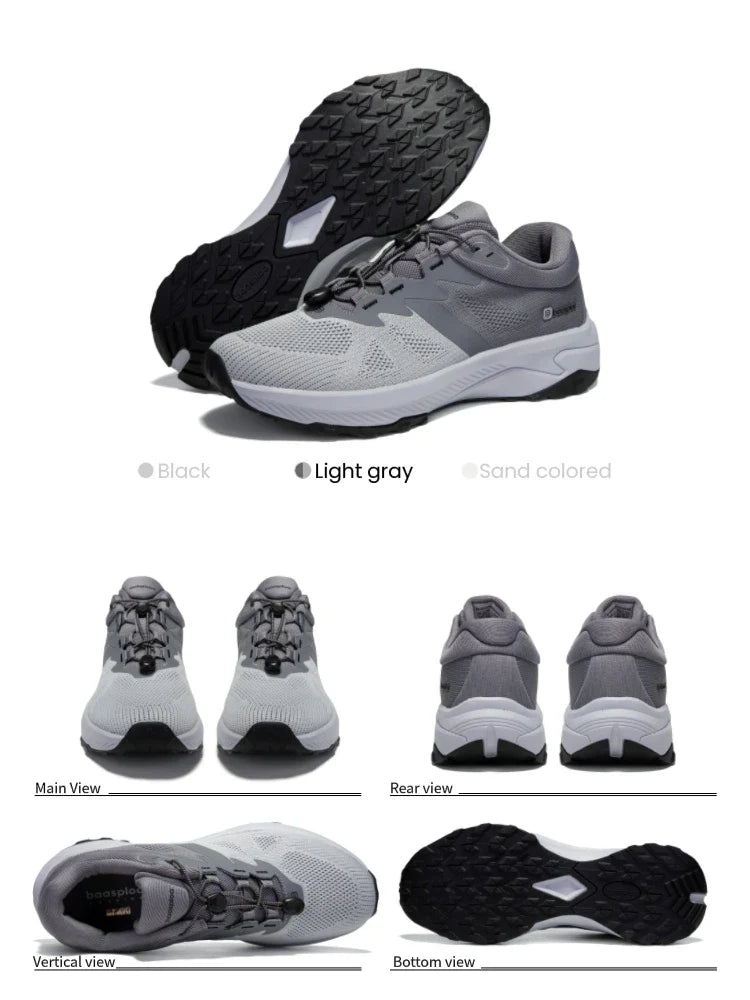 Hiking Shoes Men Outdoor Waterproof Camping Resistant Non Slip Sneakers Male Casual Lightweight Lace-Up Walking Shoes
