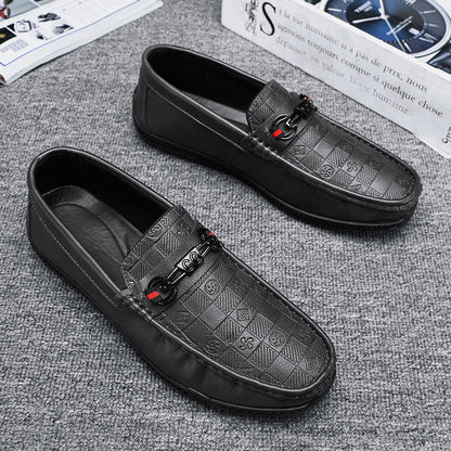 Fashion Leather Men Casual Shoes Slip on Formal Loafers Luxury Brand Comfortable Men Italian Soft Male Driving Shoes