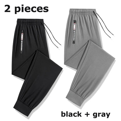 Men's Athletic Stretchy Quick Dry Pants with Zipper Pockets Lightweight Sweatpants for Outdoor Hiking Fishing Running Workout