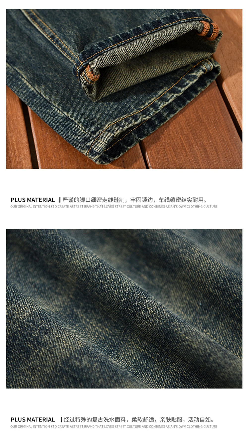 men's autumn pants new vintage washed blue jeans for men winter Trousers male fashion jeans homme  casual pants