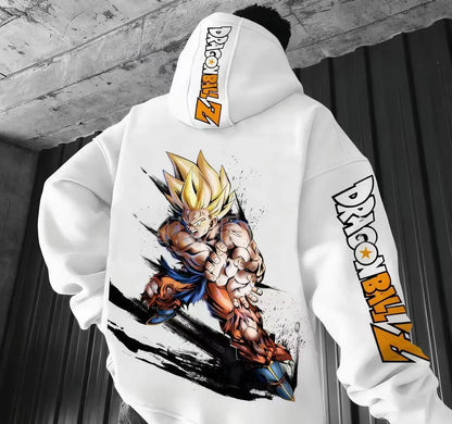 Men Anime Clothes Dragon Ball Z Hoodie Goku Saiyan Loose Fit Big Size 5XL 6XL Casual Streetwear