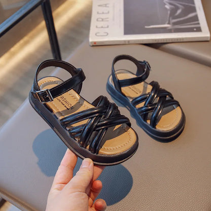 2026 Elegant Summer New Style Korean Version Princess Children's Sandals Elegant Open Toe Stylish Versatile Cute Student Sandals
