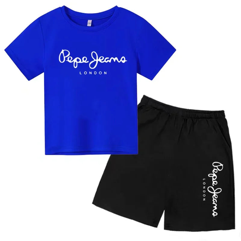 Kids Summer T-shirt Boys Girls Toddler Clothes Charming Letter Print 3-12Y Short Sleevd + Shorts Sports Brand Fashion Casual Set