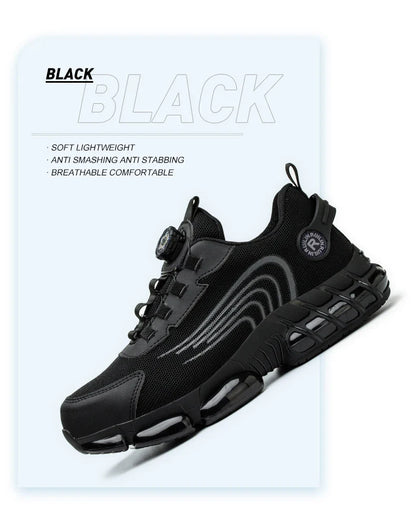 Steel Toe Protection Safety Shoes Men Rotating Button Work Safety Shoes for Men Anti-smash Anti Puncture Work Shoes Sneakers