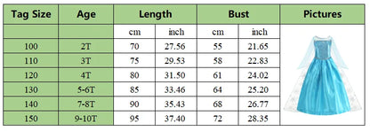 Girl Elsa Dress Princess Halloween Cosplay Party Kids Snow Queen Costume Princess Children Outfit Dress