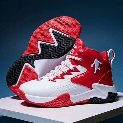 Children Sports Shoes Waterproof Low-top Sneakers Kids Basketball Shoes Boys Lace-up Non-slip Shoes for Running Durable Sneakers