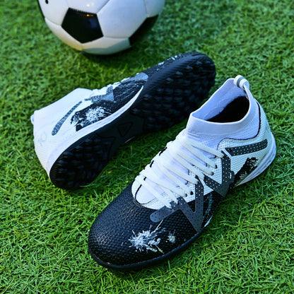 Kid Friendly TF Turf Soccer Boots Soft PU Fabric Rubber Non-slip Sole Abrasion Resistant For Campus Sports Activities
