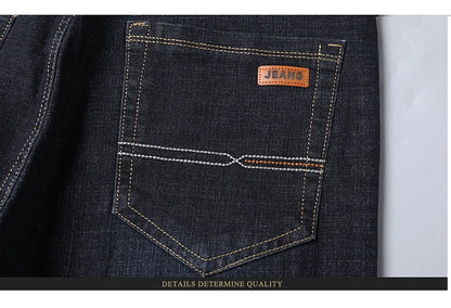 Men's Soft Straight Denim Pants 2025 Autumn Classic Business Black Biker Jeans Overalls Masculino Pantalone Hombre Mannen Homme