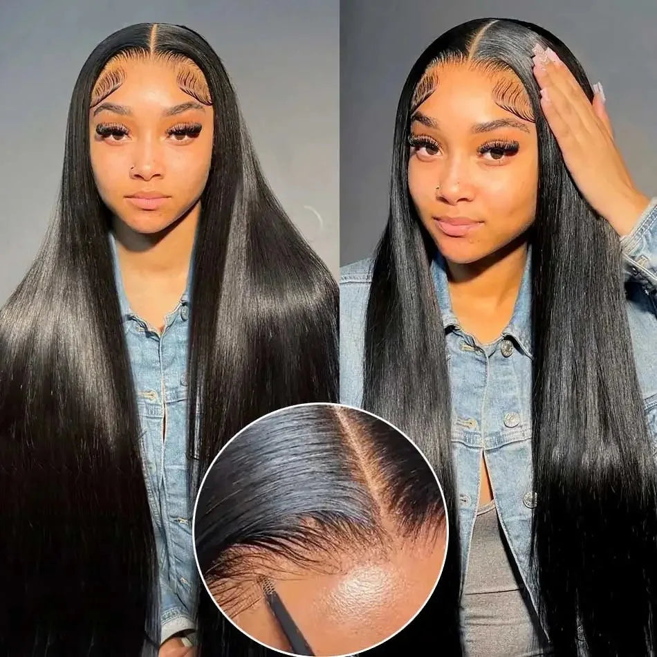 Glueless 7x5 Lace Front Wig Vietnamese Human Hair Bone Straight 13X4 Front Wigs Super Double Drown 13x6 Lace Frontal Wigs 180%