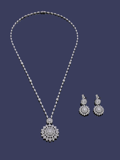 Luxury Geometric Water Drop Long Necklace Earrings Ring Sets For Women Cubic Zirconia CZ African Dubai Bridal Jewelry
