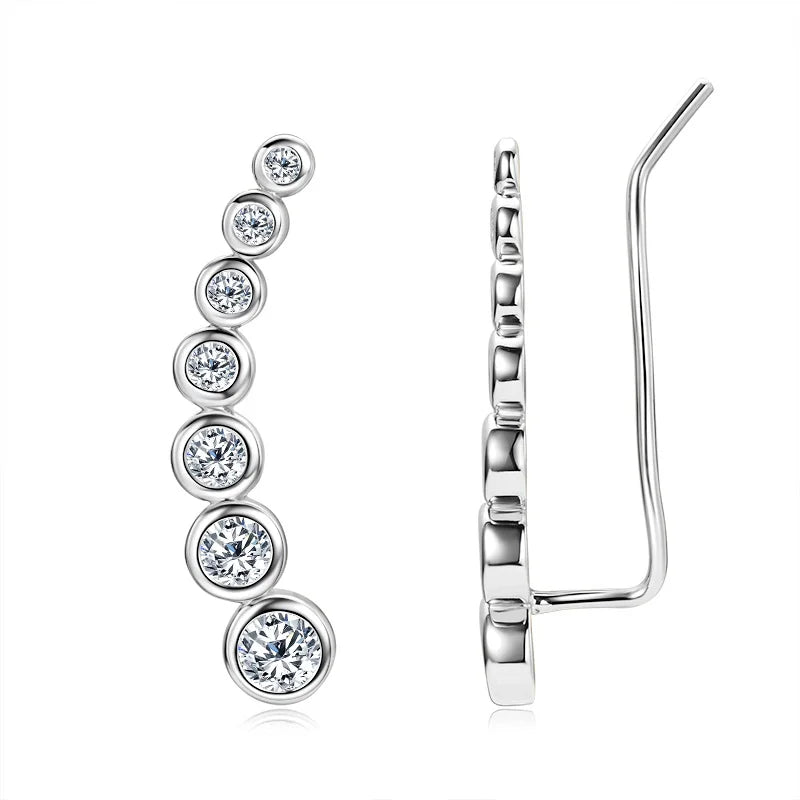 D VVS Moissanite Engagement Earring with GRA Certificates s925 Sterling Silver Plated 18k White Gold Earrings for Women