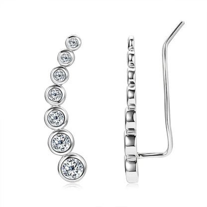 D VVS Moissanite Engagement Earring with GRA Certificates s925 Sterling Silver Plated 18k White Gold Earrings for Women