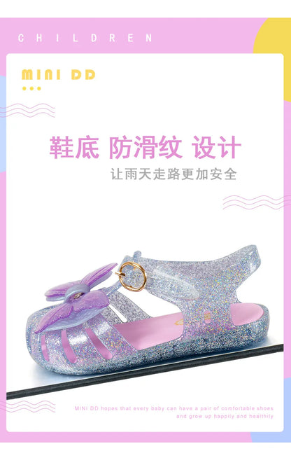 2025 Summer New Children's Sandals Fashion Mermaid Girl Princess Sandals Soft Bottom Non Slip Kid's Casual Jelly Beach Shoes