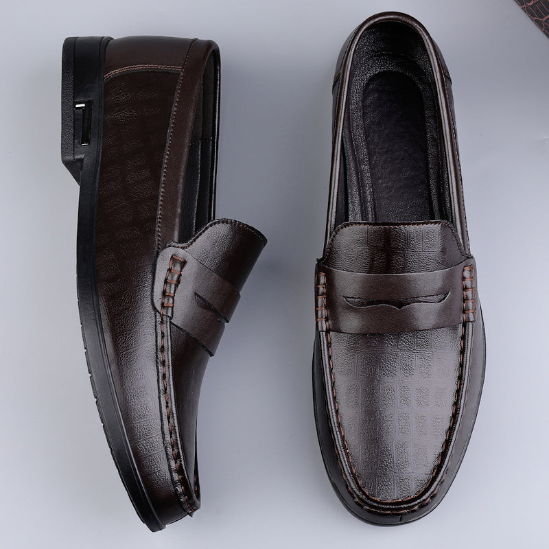Genuine Leather Men Shoes Casual Italian Men Loafers Breathable Office Shoes Men Designer Slip On Driving Shoes Plus Size 38-46