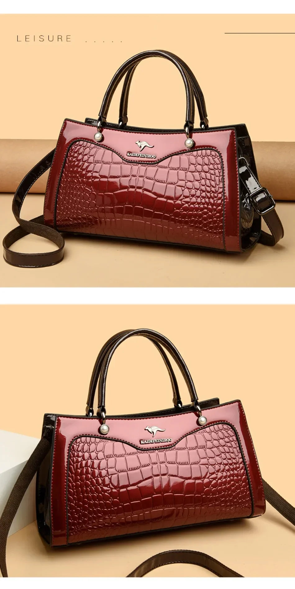 2024 Genuine High Quality  Luxury Handbag Designer Crossbody Bags for Women  Fashion Crocodile Pattern  Shoulder Bag Totes Bags