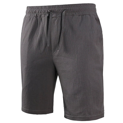 New Men's Cotton Linen Shorts Pants Male Summer Breathable Solid Color Linen Trousers Fitness Streetwear S-3XL