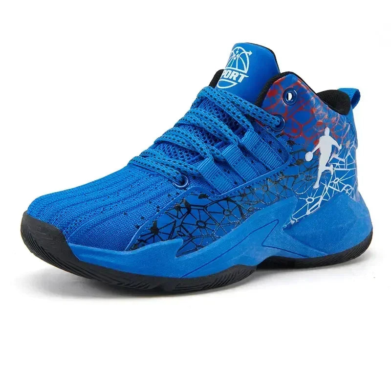 New Children's Sports Shoes Medium and Large Children's Mesh Boys Training Shoes Boys Basketball Footwear 2024 Spring and Summer