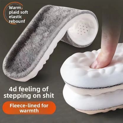 Thickened Cashmere-Like 4D Cloud Insole - Fleece-Lined Warm Comfortable Breathable Moisture-Wicking & Odor-Resistant