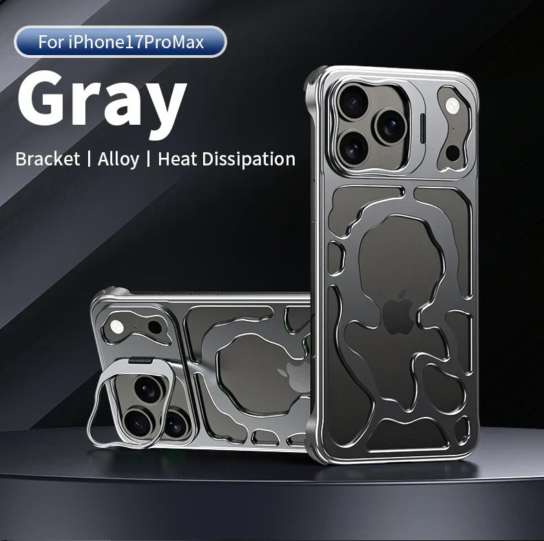 Metal Hollow Magnetic Phone Case,For IPhone 17 Pro Max iPhone Air Protective Case, Breathable And Heat Dissipating Metal Bracket
