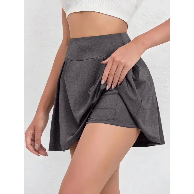 Ladies Skirt Summer Simple Solid Colour Half Skirt High Waist High Elasticity Suitable For Sports Shopping Dating