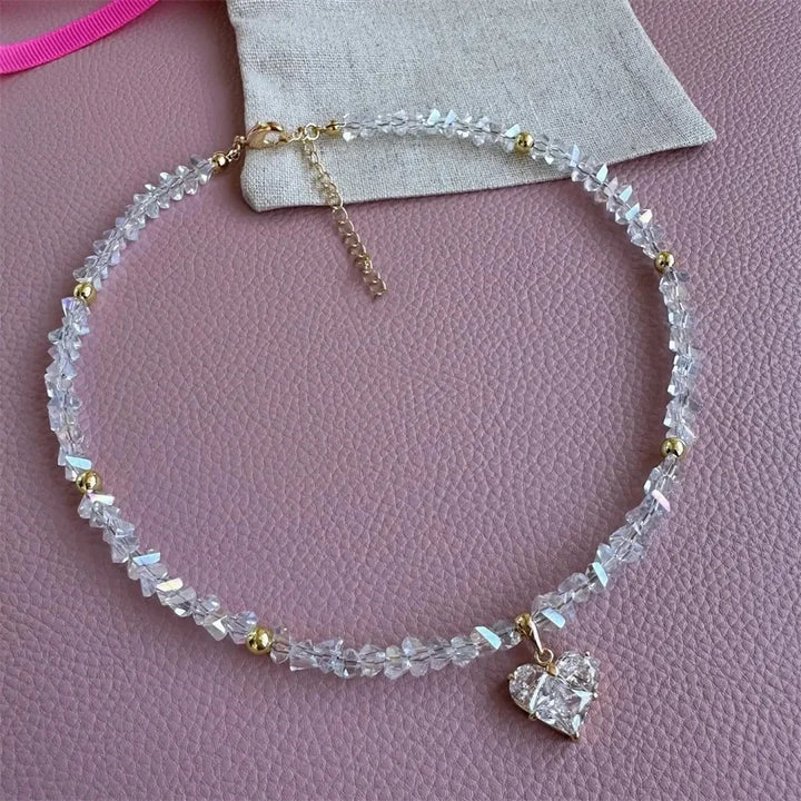 Necklace For Women Female Boho Geometric Baroque Transparent Crystal