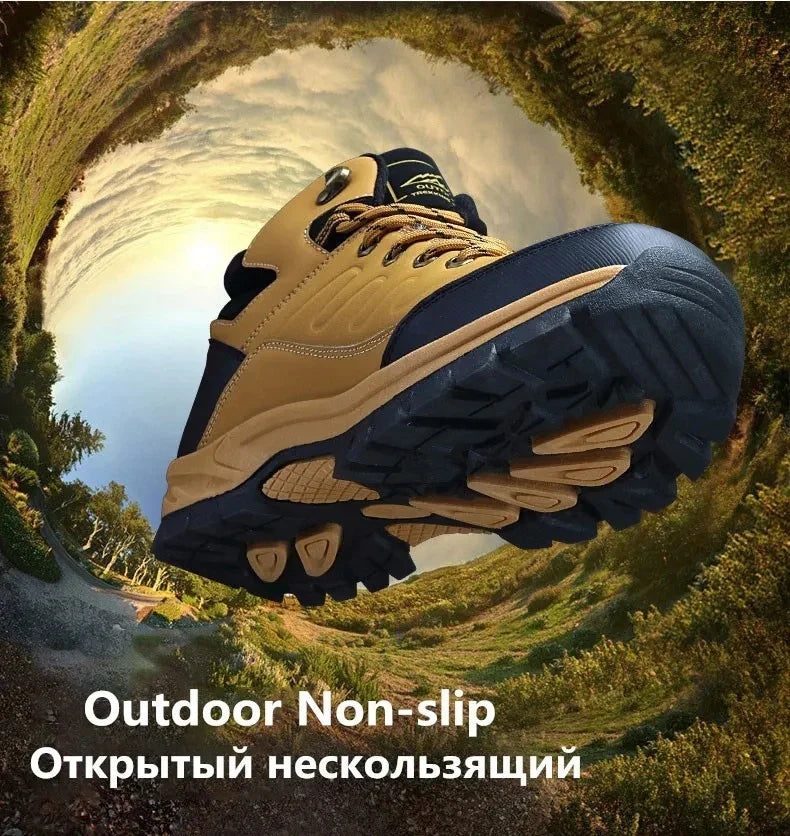 Brand Winter Men's Boots Warm Men's Snow Boots High Quality Leather Men Sneakers Outdoor Men Hiking Boots Work Shoes Size 39-46