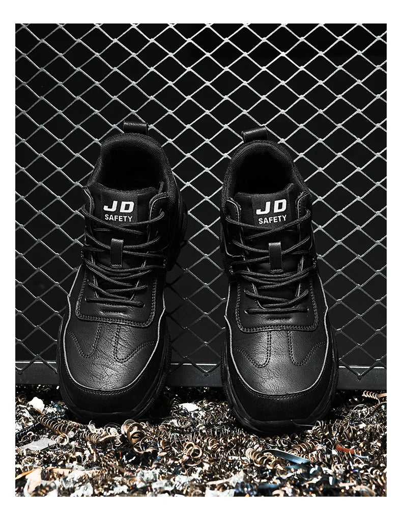 Man Safety Shoes Puncture-Proof Work Sneaker Waterproof Work Shoes Steel Toe Shoes Safety Boots Indestructible Shoes Lightweight