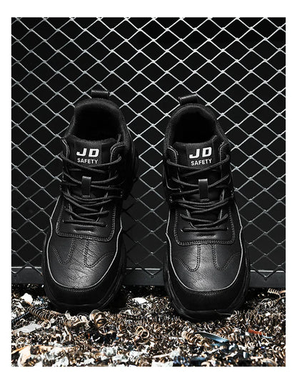 Man Safety Shoes Puncture-Proof Work Sneaker Waterproof Work Shoes Steel Toe Shoes Safety Boots Indestructible Shoes Lightweight