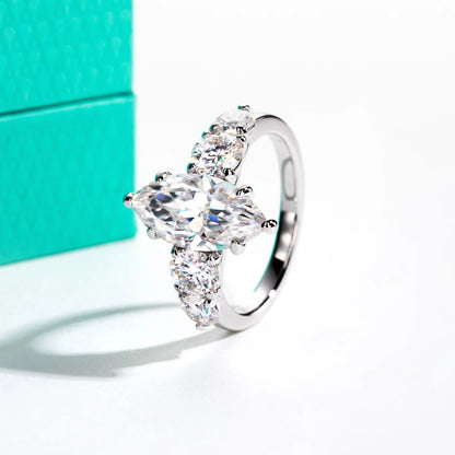 3ct Marquise Cut D Color Moissanite Diamond Engagement Ring 925 Sterling Silver With Cer Women's Jewelry Wholesale