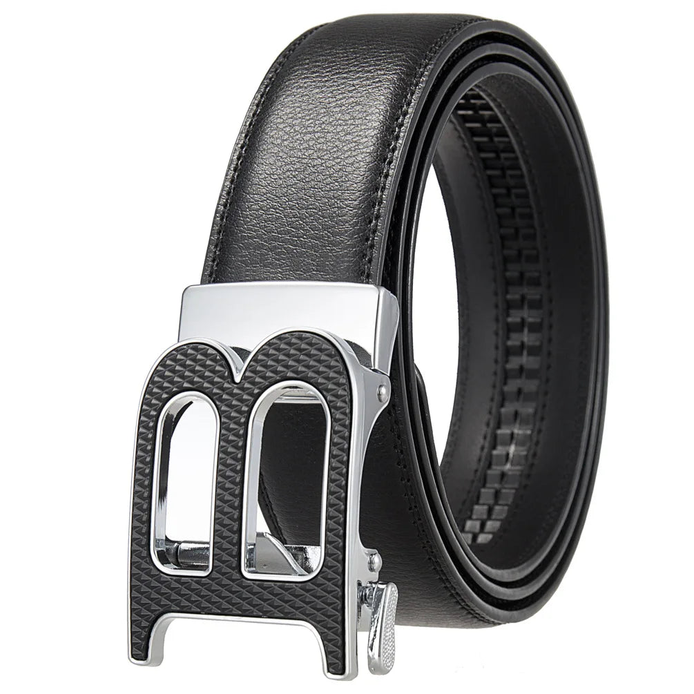 Luxury Brand Men's Belts High Quality Genuine Leather Belts for Men Metal Automatic Buckle Casual Business Male Waistband 3.5cm