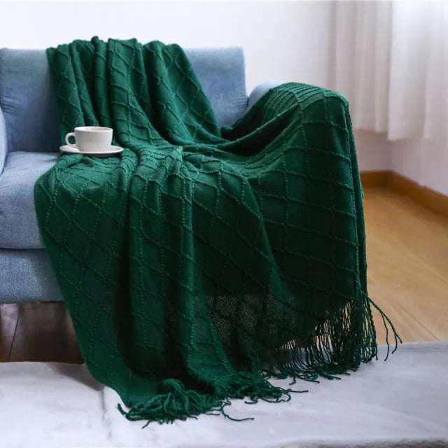 Aesthetic Nordic Plaid Knitted Throw Thread Blankets on the Bed Sofa Throw Travel TV Nap Blankets Soft Towel Bed Plaid Tapestry
