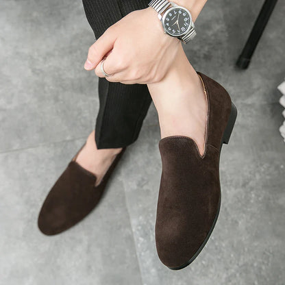 Sapatos Masculinos Mule de Couro Camurça Clássicos de Negócios para Homens Sapatos de Luxo Masculinos Mocassim Sapatos Masculinos Slip-On Sociais