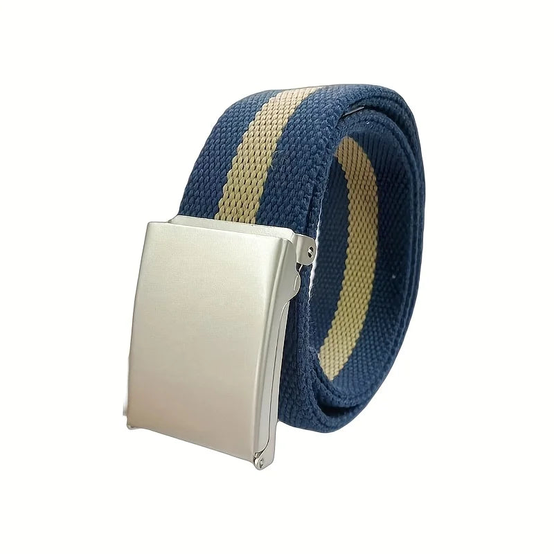 Rainbow Pride Canvas Belt with Square Buckle - Versatile & Stylish for Jeans