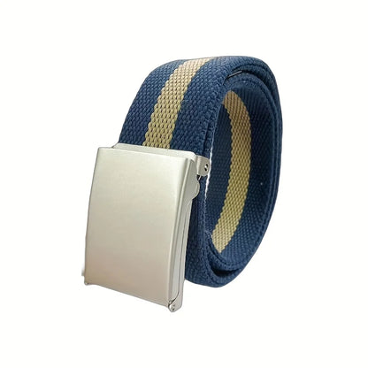 Rainbow Pride Canvas Belt with Square Buckle - Versatile & Stylish for Jeans