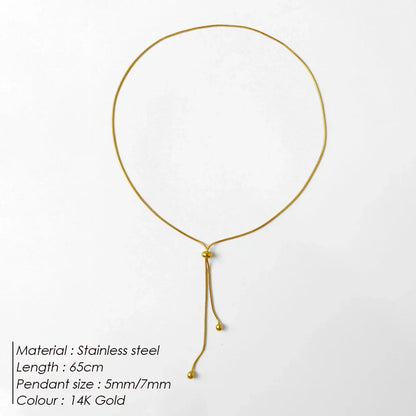 eManco Personalized Snake Chain Adjustable Y Necklace Clavicle Pendant Stainless Steel Necklace Women's Holiday Gift
